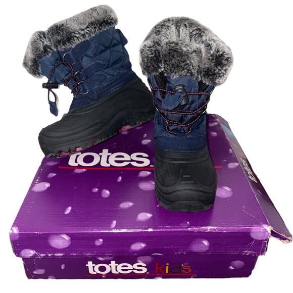 EUC Totes Kids ‘Jenna ll’ Blue Night Girls Snow Boots With Box Size 12 M - Picture 1 of 13